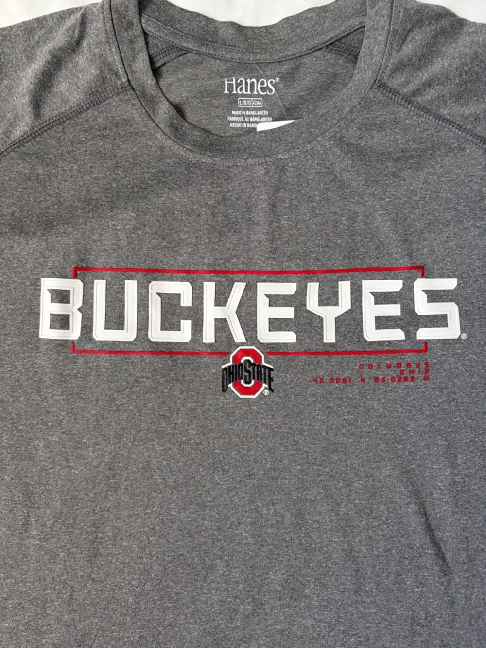 Hanes Gray Ohio State Buckeyes Short Sleeve Tee - Picture 2 of 3